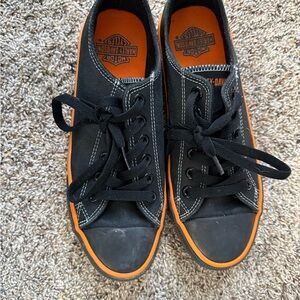 Harley-Davidson Black Sneakers with Orange Trim